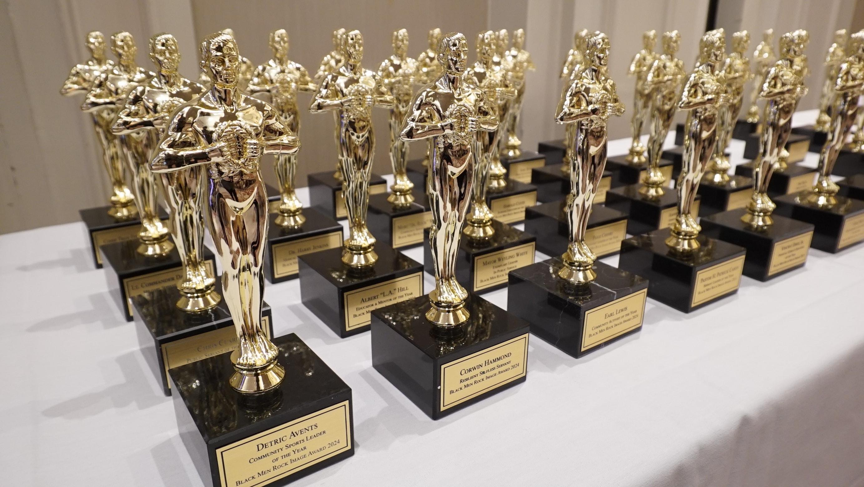 Gold Award Trophies on Display